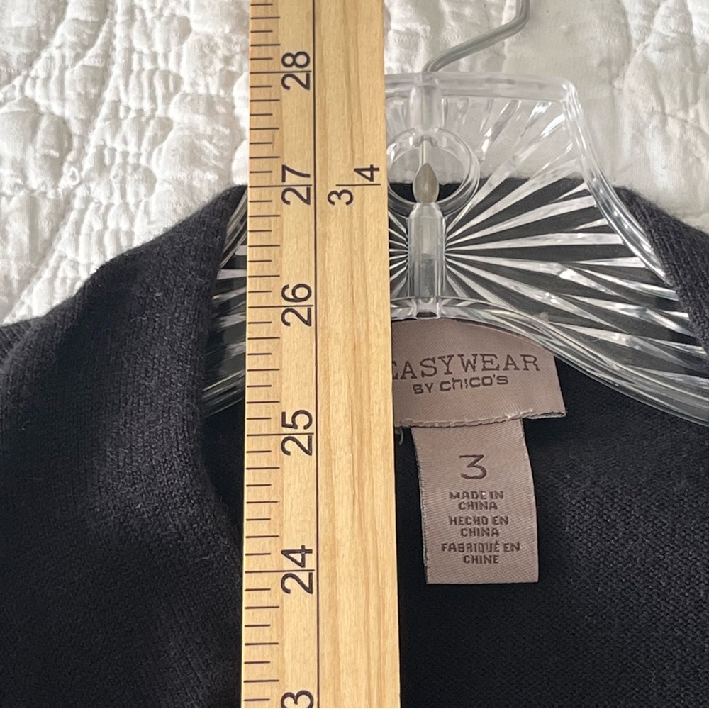 Chico's Black Fringe Cardigan - Picture 9 of 9